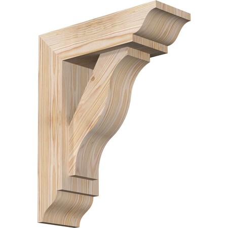Ekena Millwork Funston Traditional Smooth Bracket w/ Offset Brace, Douglas Fir, 5 1/2"W x 16"D x 20"H BKT0604X16X20FST01SDF